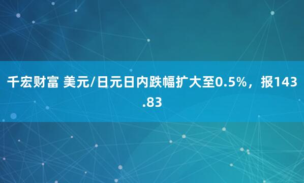 千宏财富 美元/日元日内跌幅扩大至0.5%，报143.83
